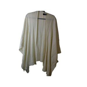 Woman East Fifth  OS Fashion Wrap Cream Color Open Knit